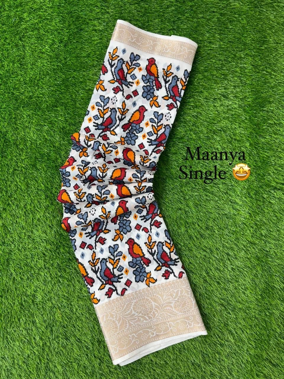 Beautiful Kalamkari Dola Silk Printed Saree With Unstitched Blouse