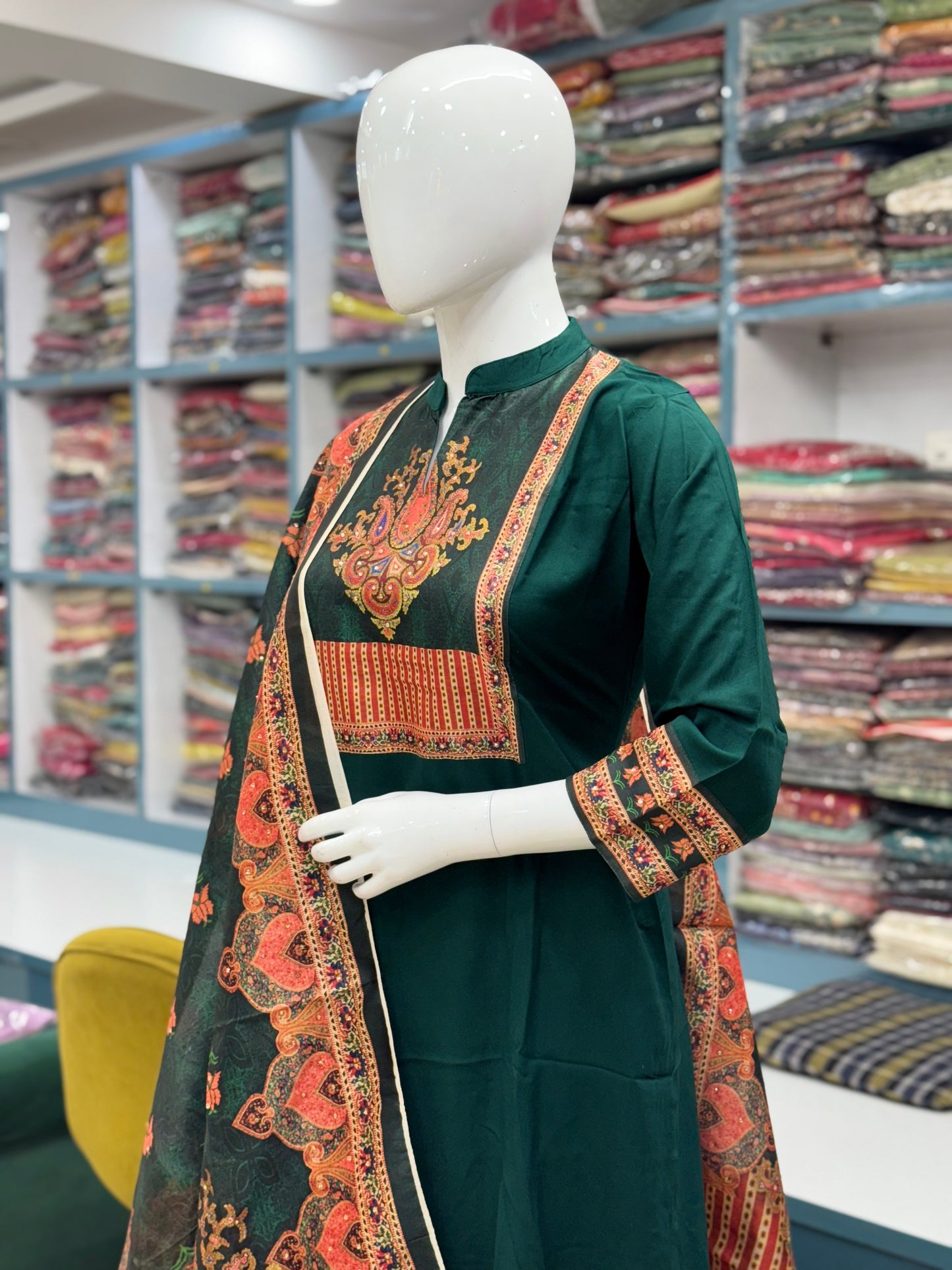 Floral Digital Print Rayon Kurti Set