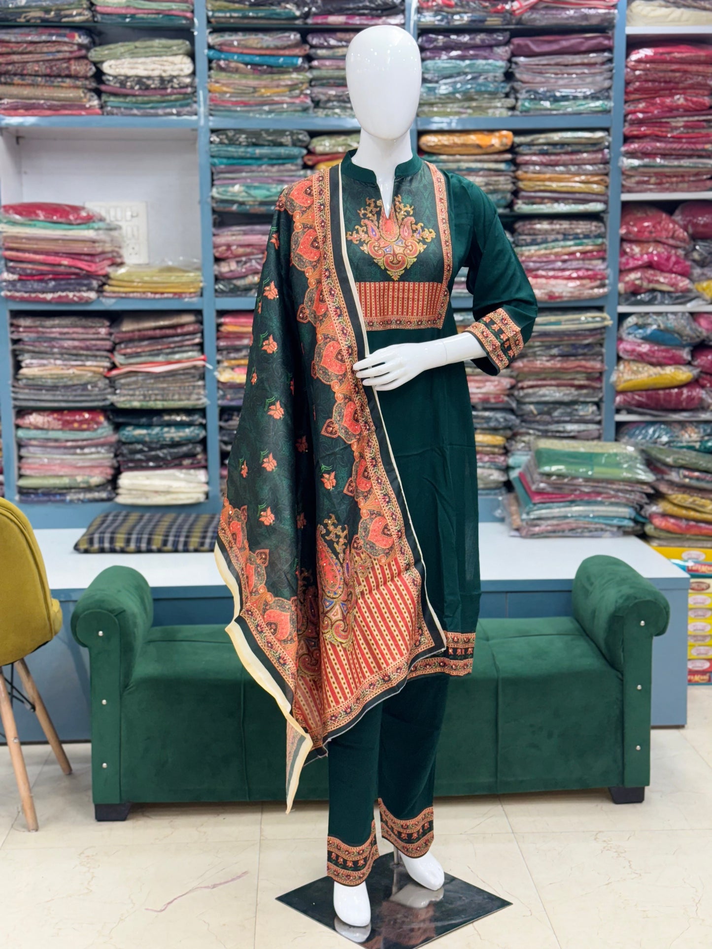 Floral Digital Print Rayon Kurti Set