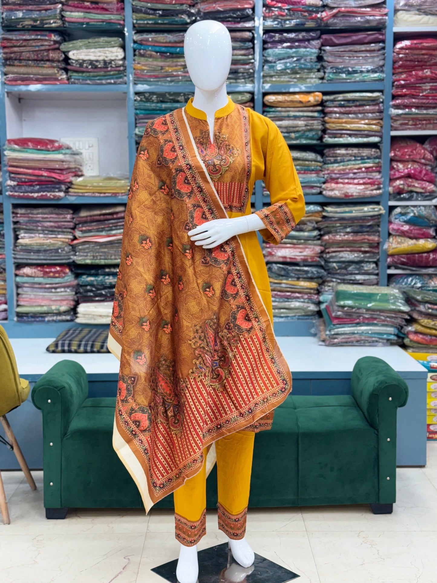 Floral Digital Print Rayon Kurti Set