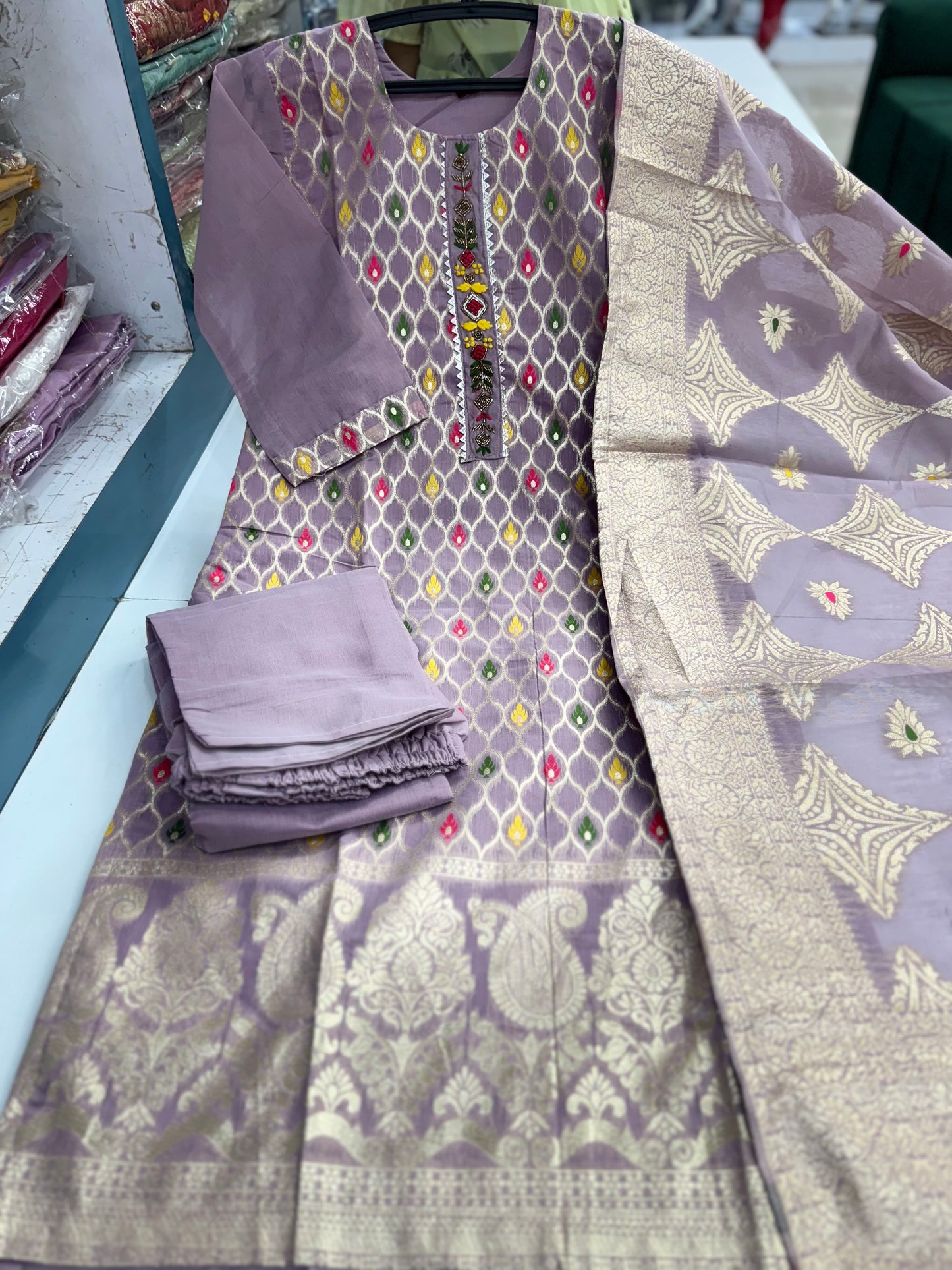 Banarasi Weave Chanderi Silk Kurta Set