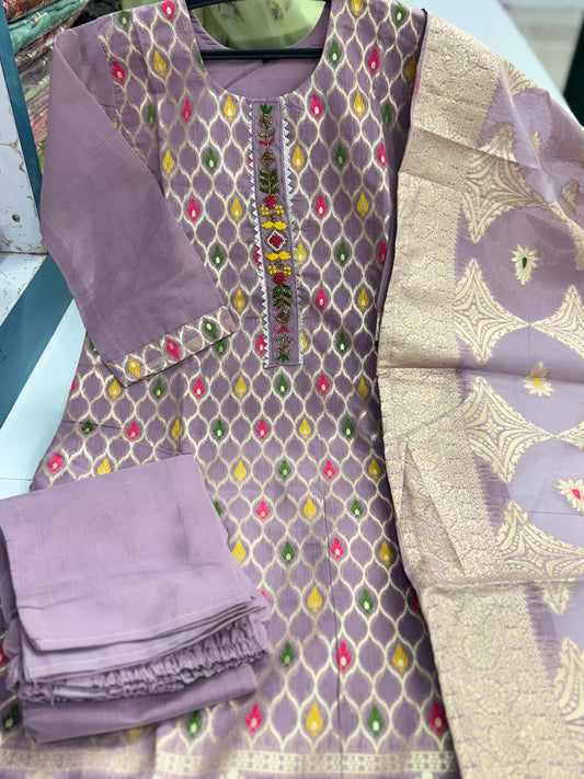 Banarasi Weave Chanderi Silk Kurta Set