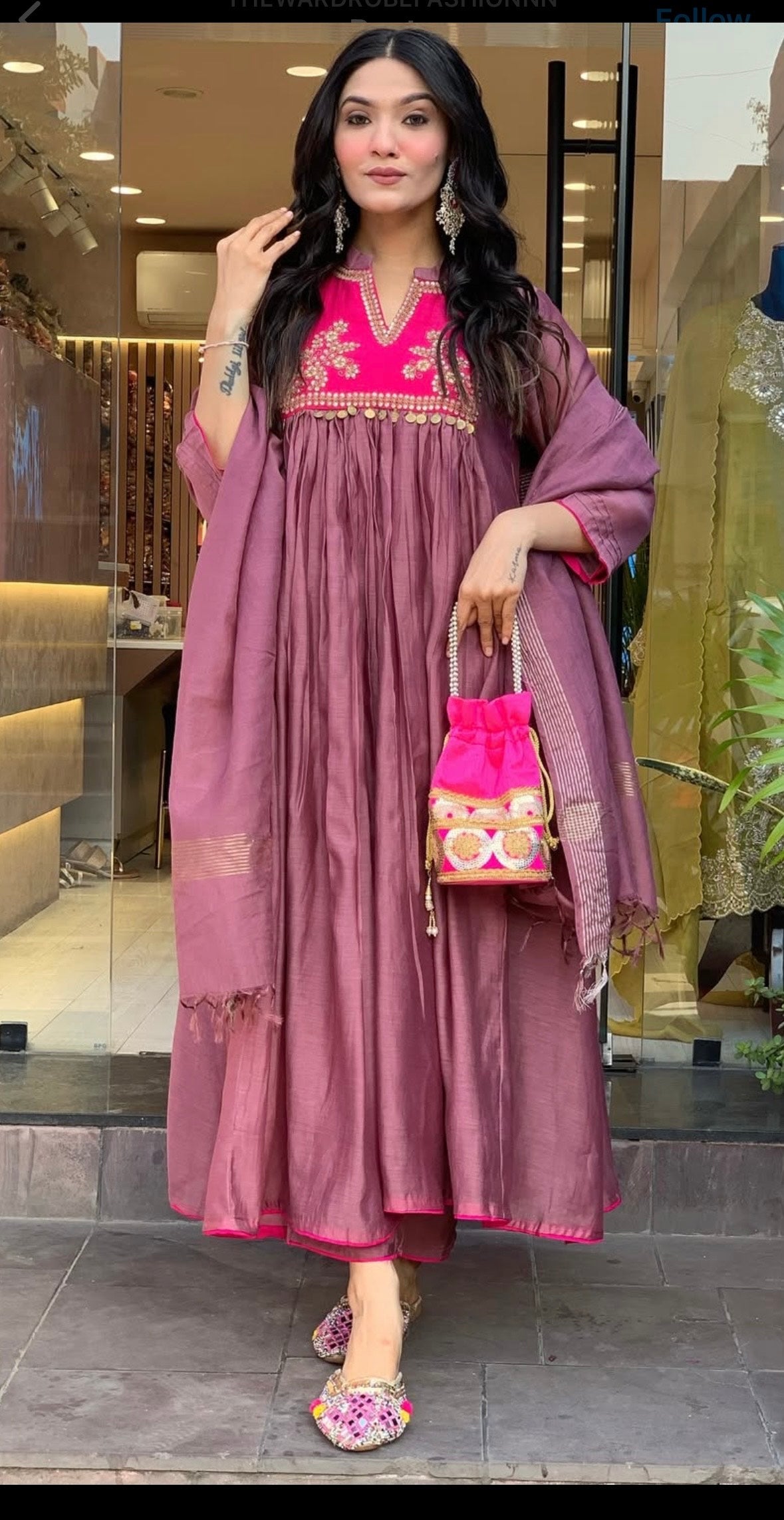 Premium Mul Chanderi Frock Suit