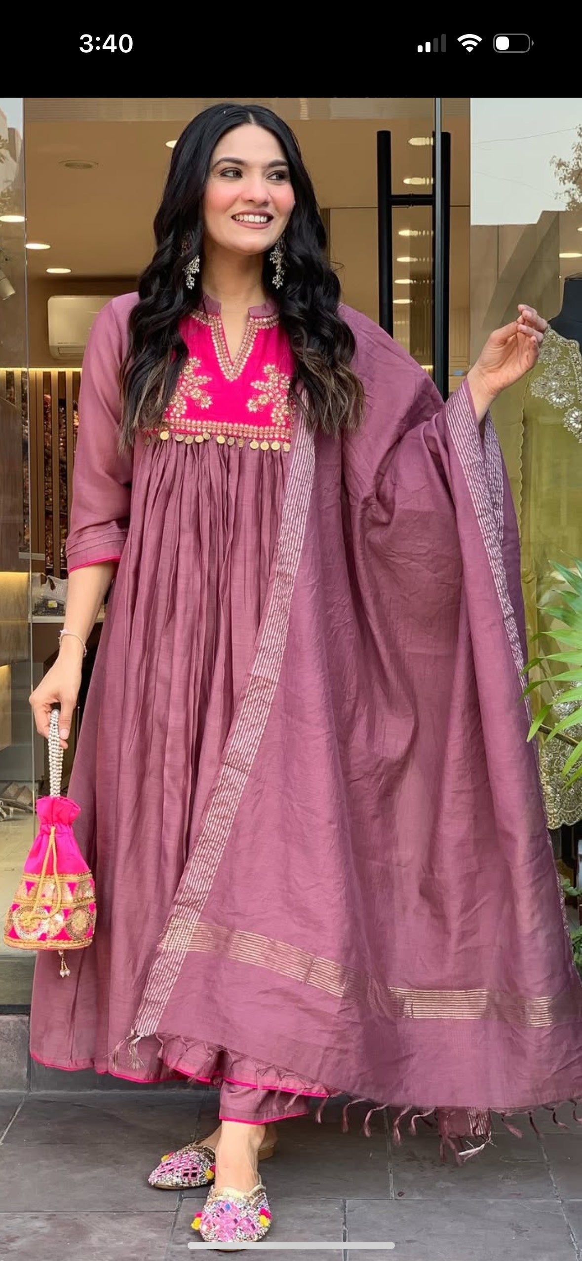 Premium Mul Chanderi Frock Suit