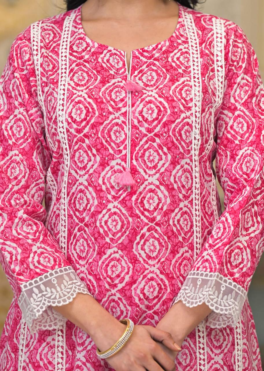 Cotton A Line Kurta Set