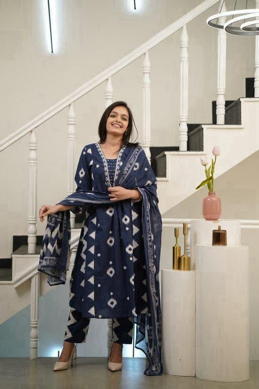 Cotton Anarkali Dupatta Set