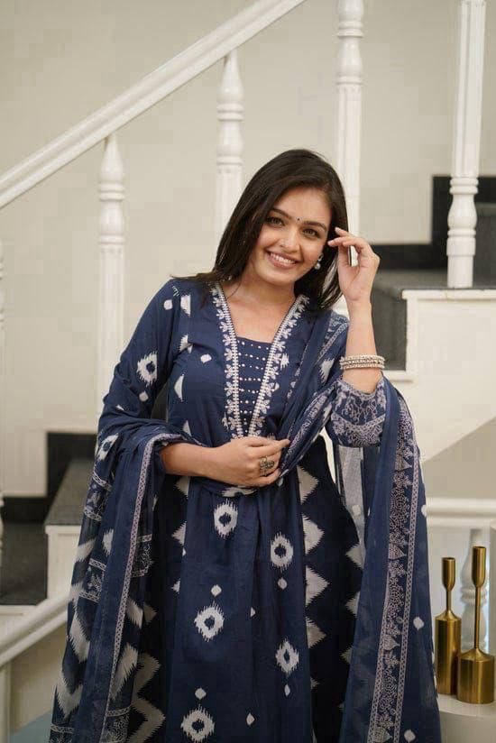 Cotton Anarkali Dupatta Set